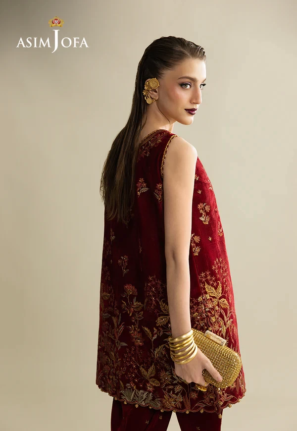 Embroidered Velvet - SKU: AJULM-05-UNS