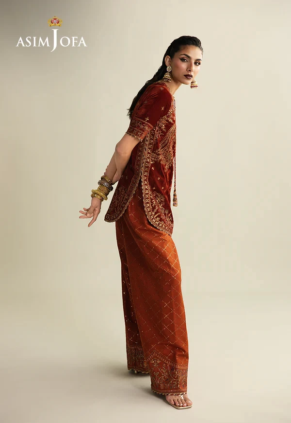 Embroidered Velvet - SKU: AJULM-08-UNS