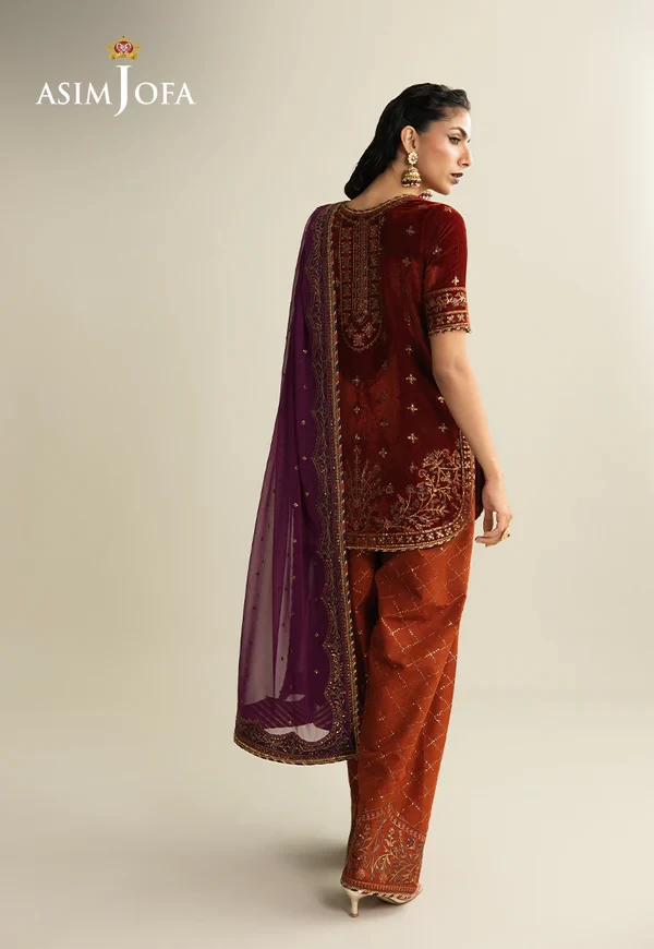 Embroidered Velvet - SKU: AJULM-08-UNS