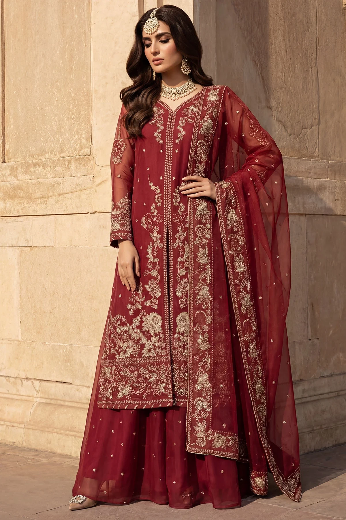 5740-AYRA EMBROIDERED CRINKLE CHIFFON - MWU05740-999-AYRA
