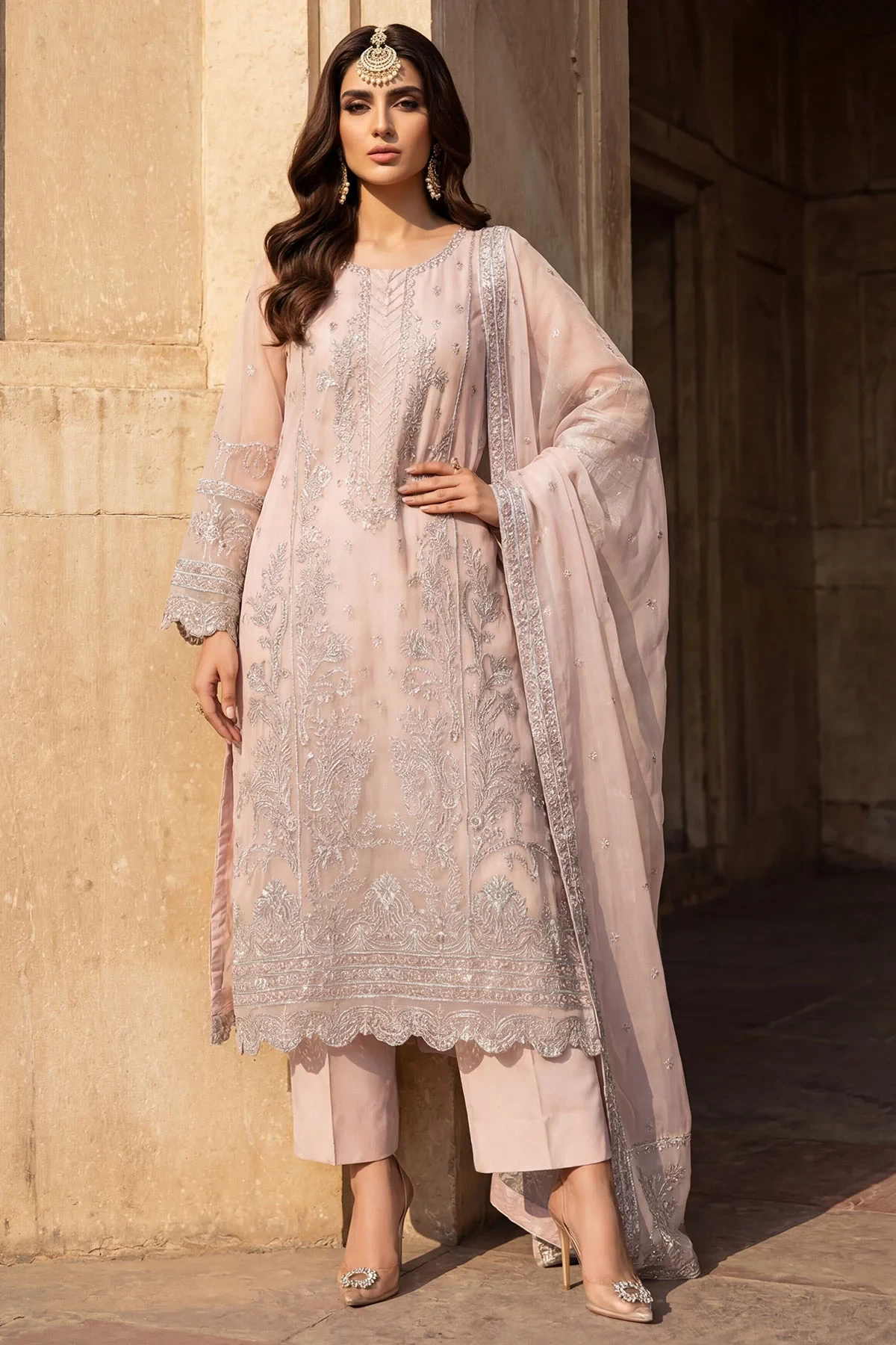 5743-MEHER EMBROIDERED ORGANZA - MWU05743-999-MEHER