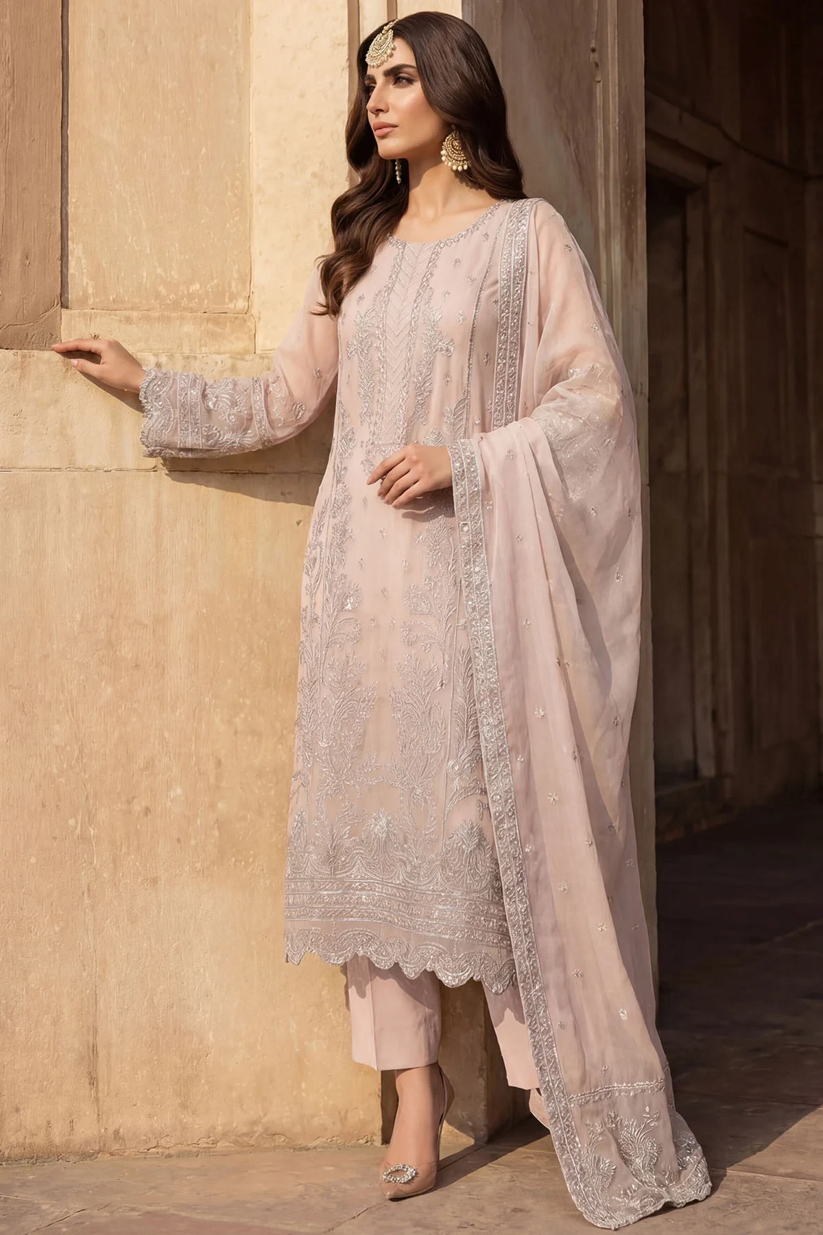 5743-MEHER EMBROIDERED ORGANZA - MWU05743-999-MEHER