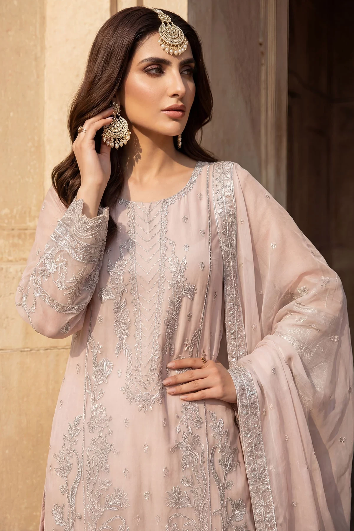 5743-MEHER EMBROIDERED ORGANZA - MWU05743-999-MEHER