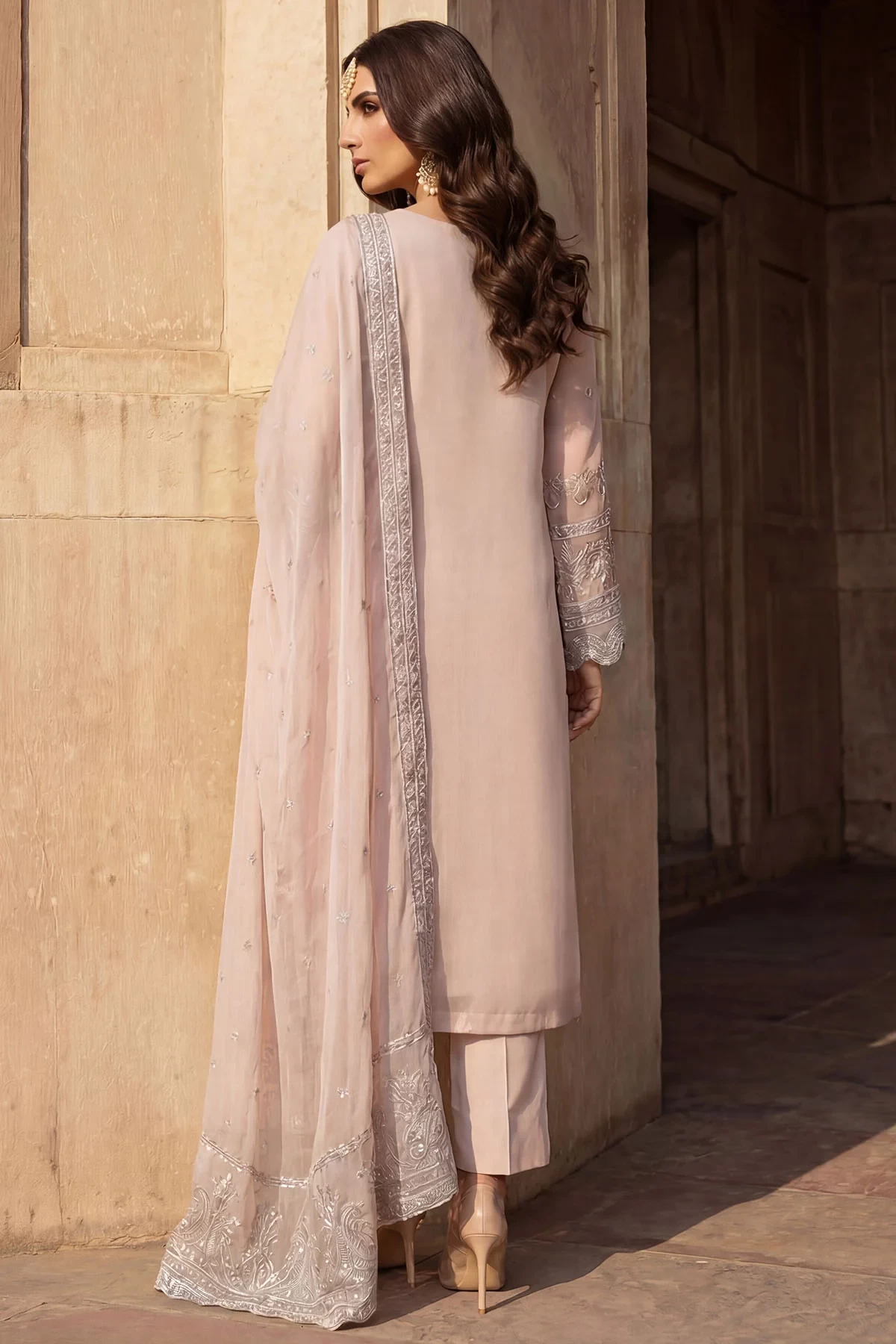 5743-MEHER EMBROIDERED ORGANZA - MWU05743-999-MEHER