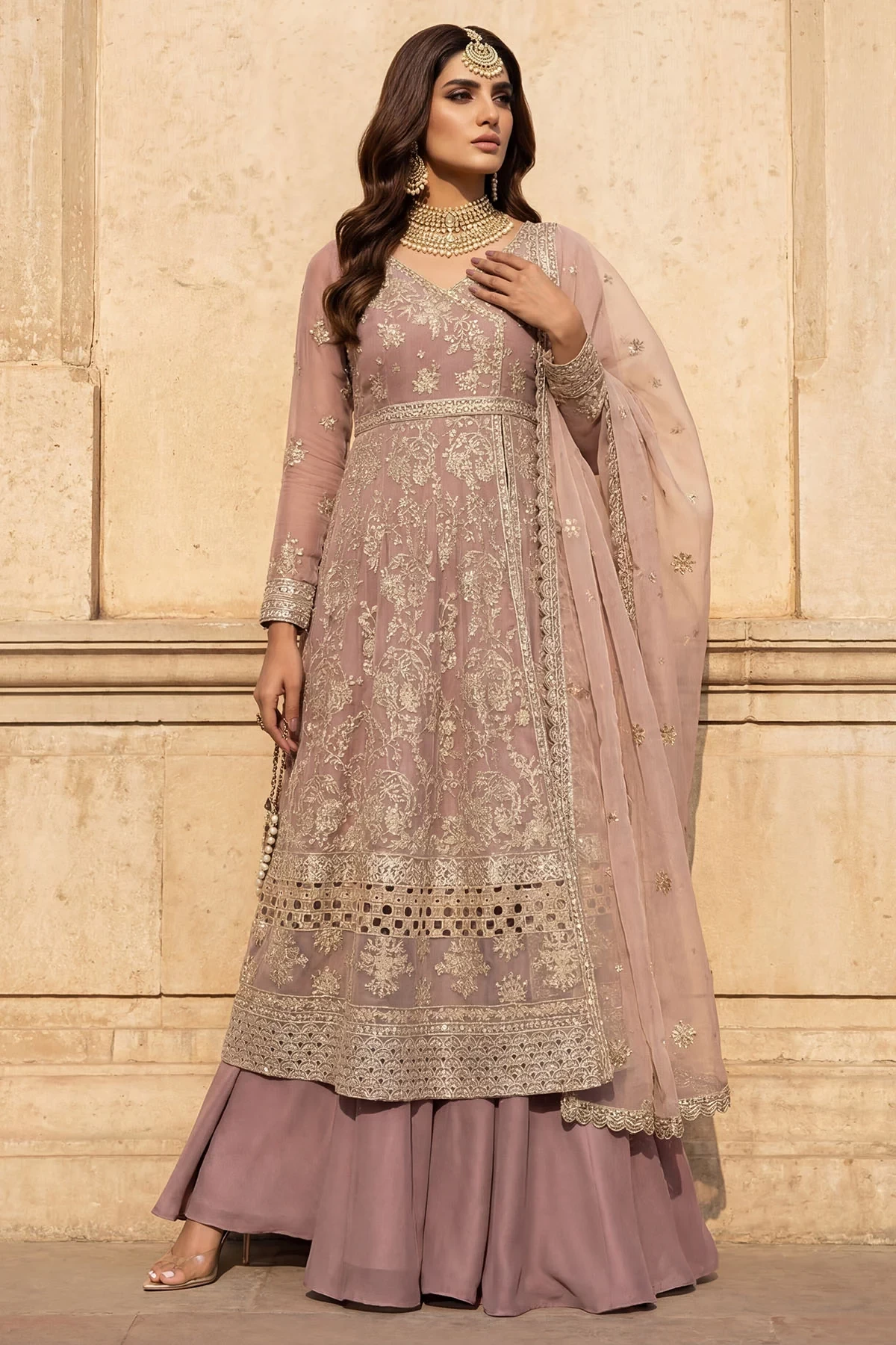 5744-SELENE EMBROIDERED CRINKLE CHIFFON - MWU05744-999-SELENE.