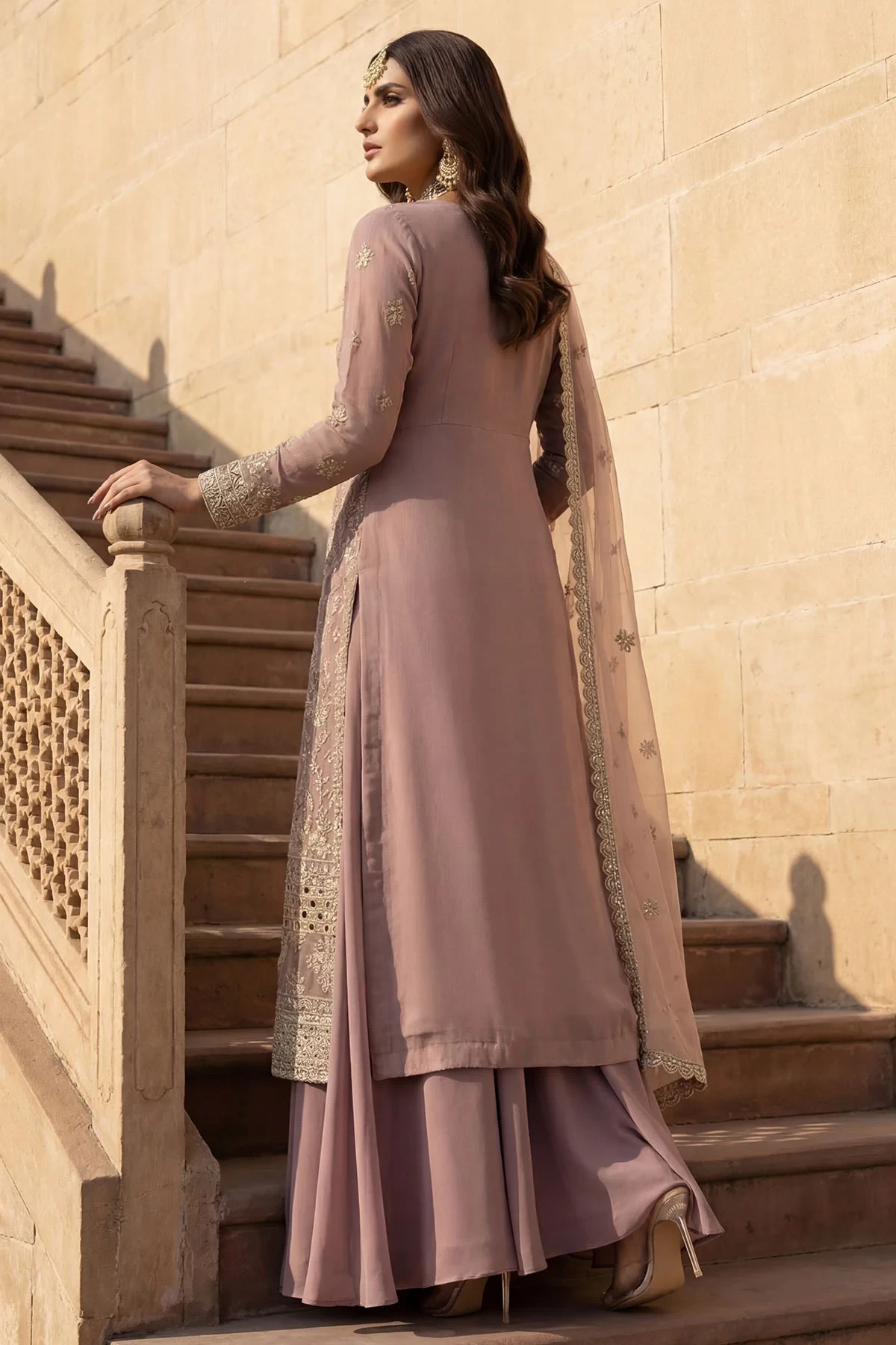 5744-SELENE EMBROIDERED CRINKLE CHIFFON - MWU05744-999-SELENE.