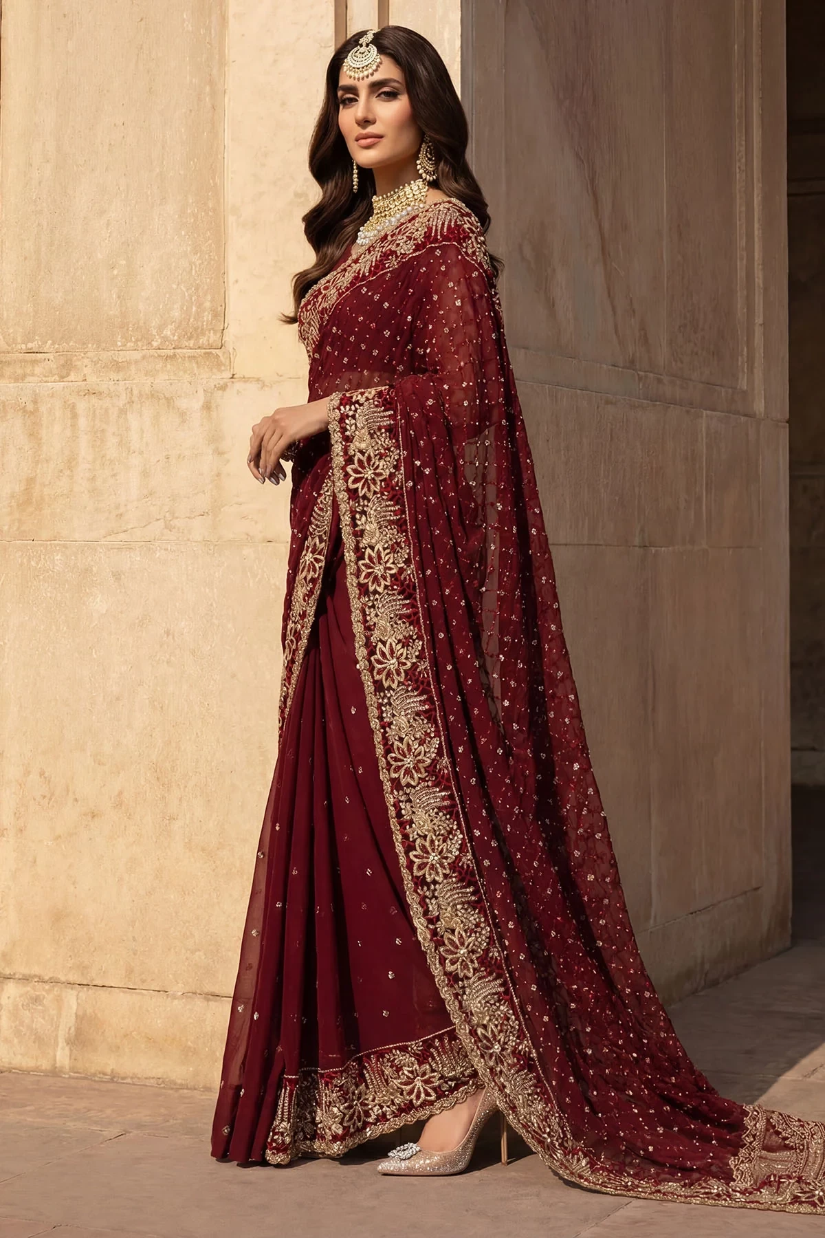5746-ZURI EMBROIDERED CRINKLE CHIFFON - MWU05746-999-ZURI