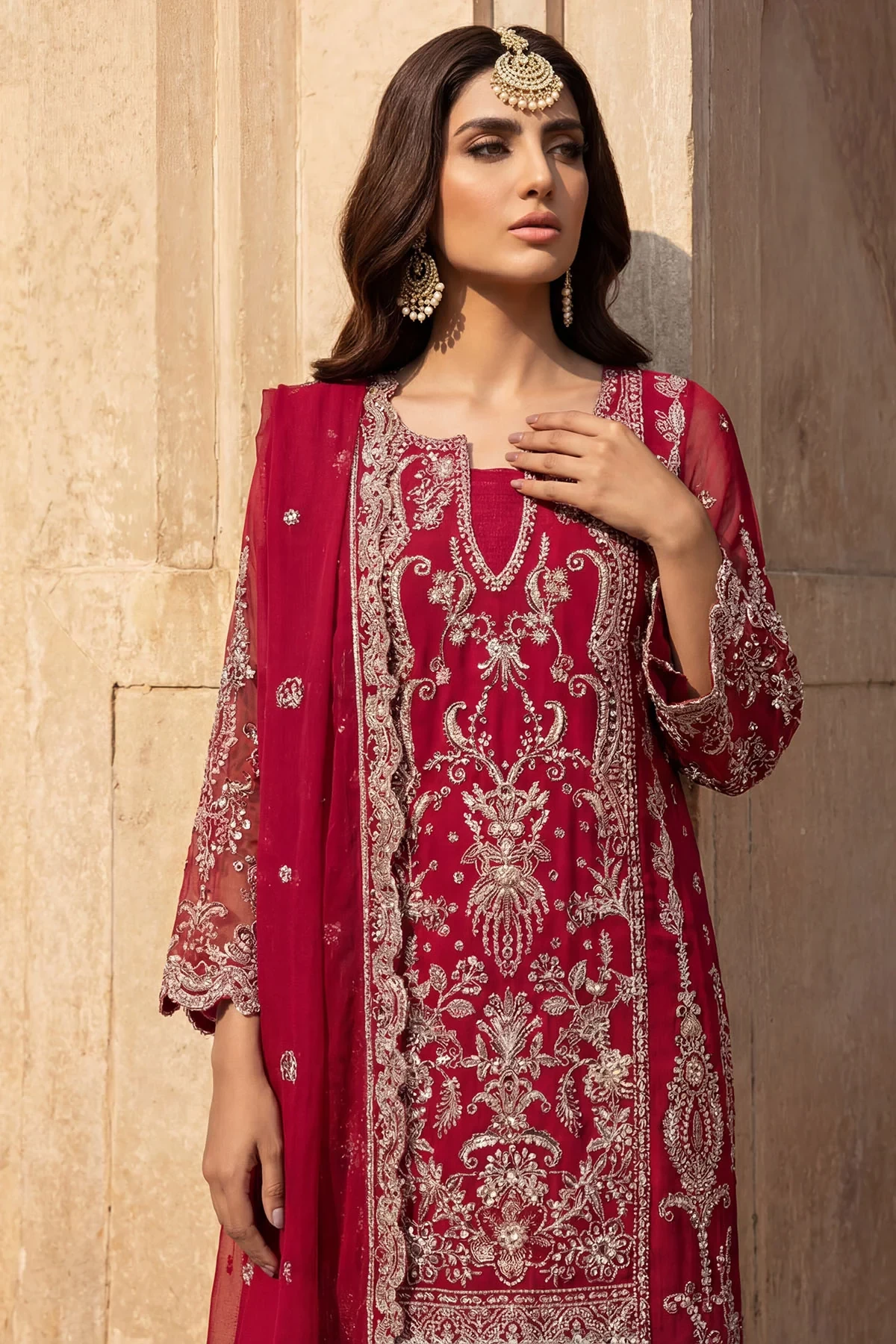 5749-LYANNA EMBROIDERED CRINKLE CHIFFON - MWU05749-999-LYANNA