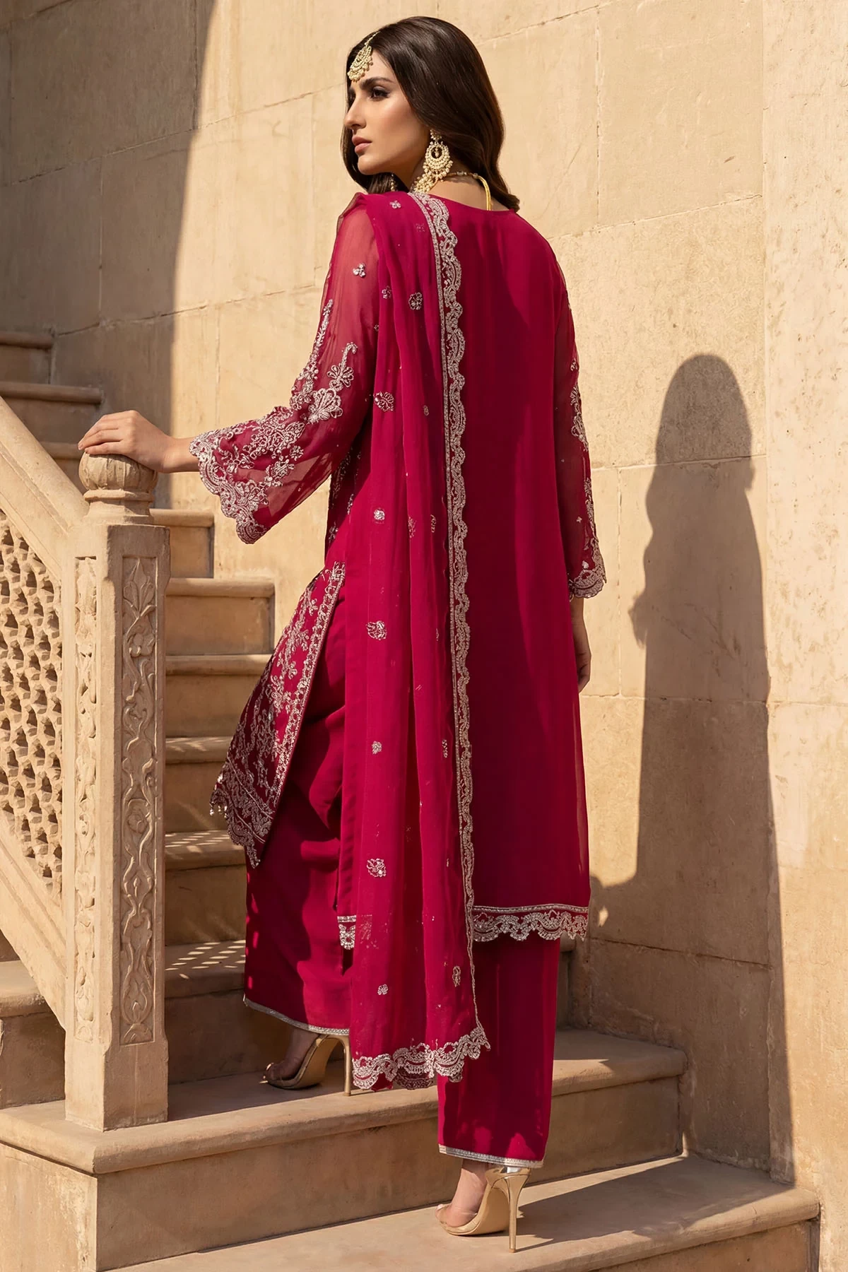 5749-LYANNA EMBROIDERED CRINKLE CHIFFON - MWU05749-999-LYANNA