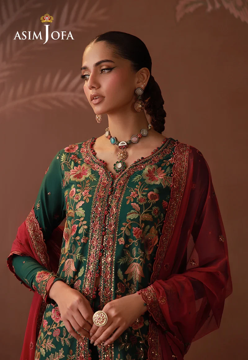 Embroidered Spun Raw Silk - AJULD-08-UNS