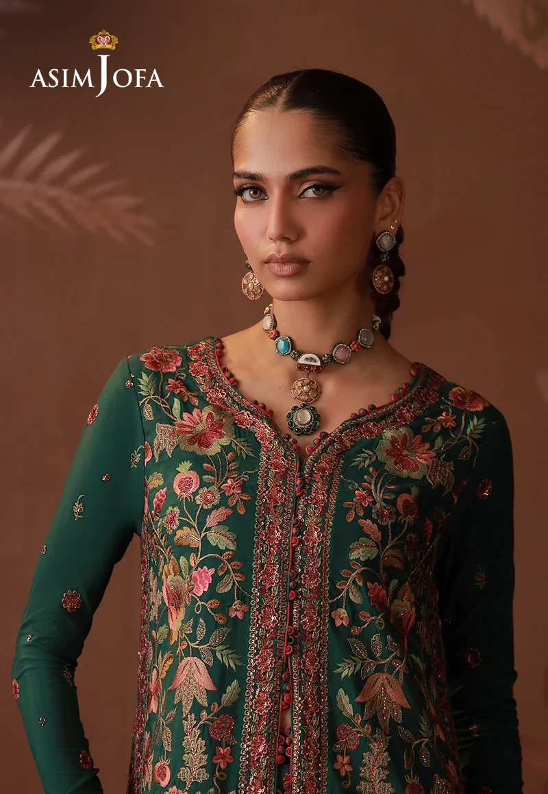 Embroidered Spun Raw Silk - AJULD-08-UNS