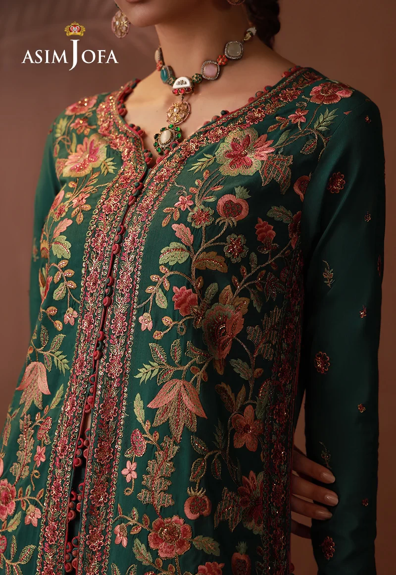 Embroidered Spun Raw Silk - AJULD-08-UNS