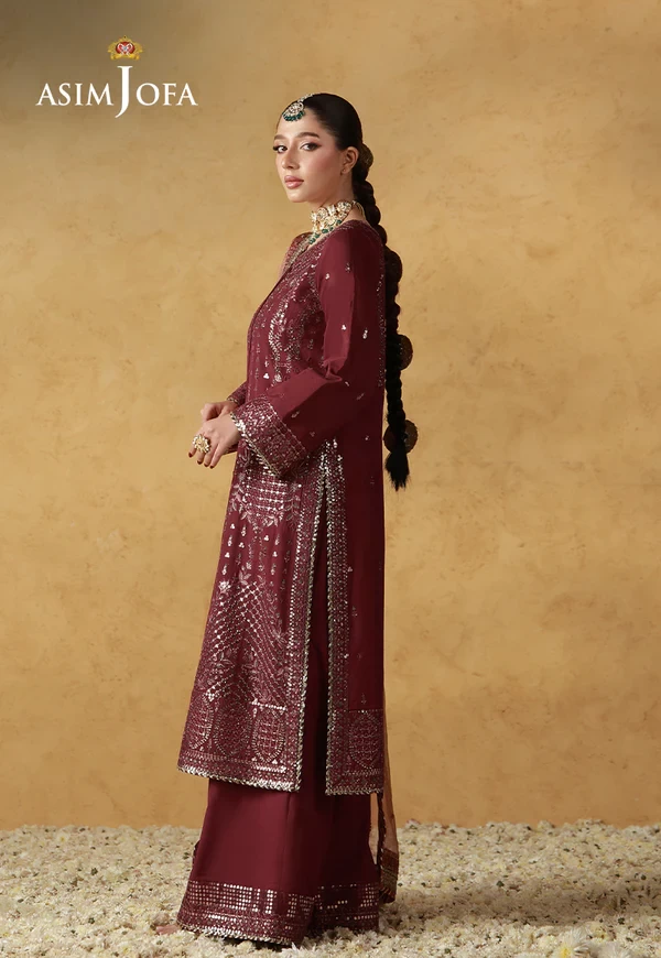 AJULN-07 Embroidered Cotton Silk - SKU: AJULN-07-UNS