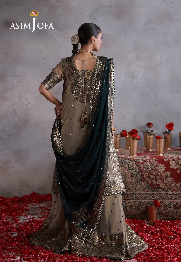AJULN-19 Embroidered Zari Check - SKU: AJULN-19-UNS