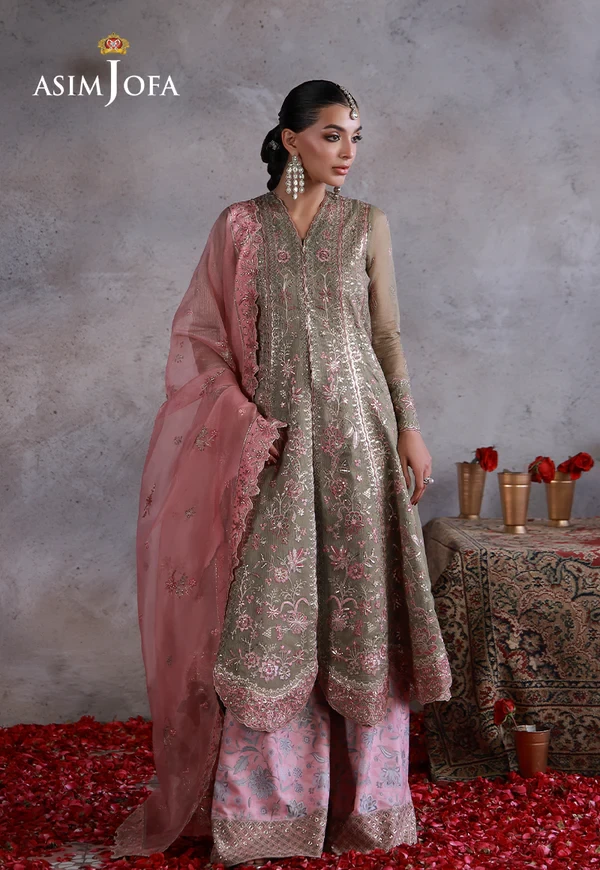 AJULN-02 Embroidered Javeria Net - SKU: AJULN-02-UNS