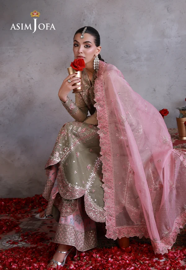 AJULN-02 Embroidered Javeria Net - SKU: AJULN-02-UNS