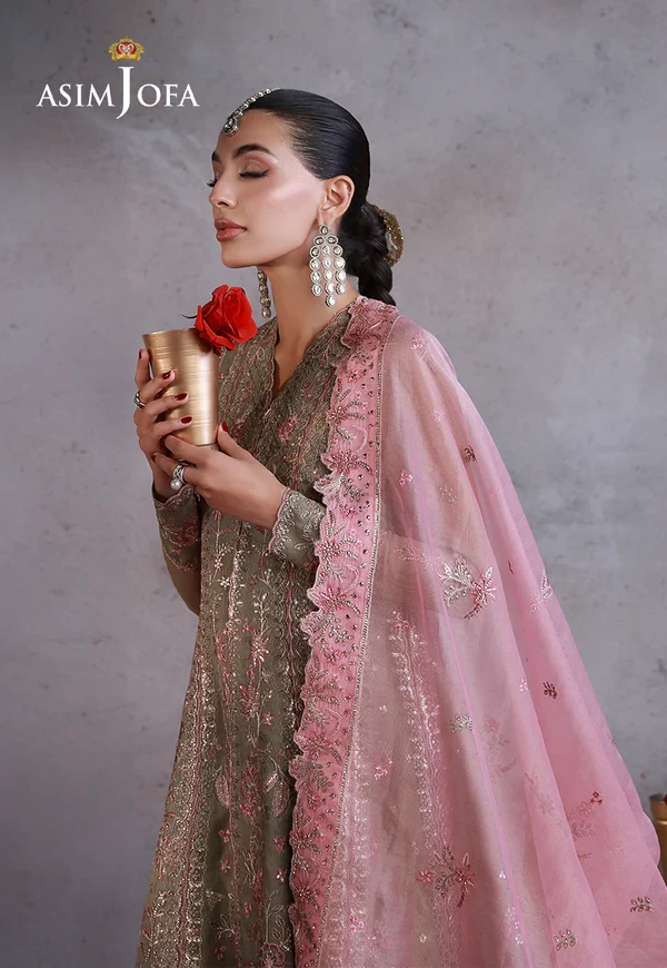 AJULN-02 Embroidered Javeria Net - SKU: AJULN-02-UNS