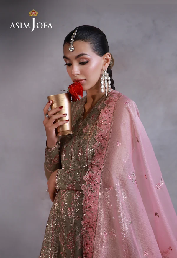 AJULN-02 Embroidered Javeria Net - SKU: AJULN-02-UNS