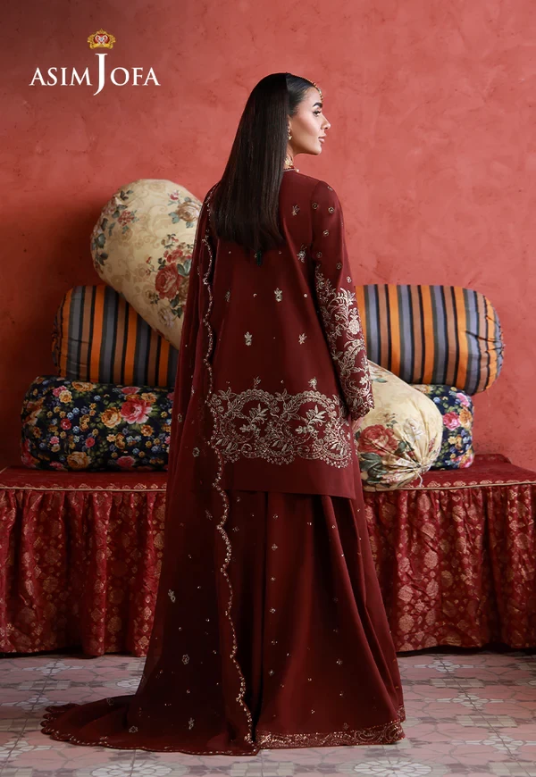 AJULN-11 Embroidered Two Toned Cotton Silk - SKU: AJULN-11-UNS