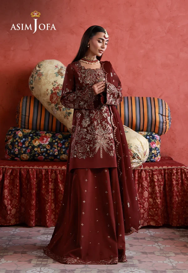 AJULN-11 Embroidered Two Toned Cotton Silk - SKU: AJULN-11-UNS