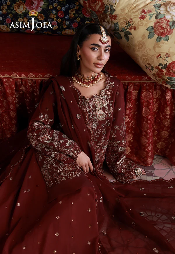 AJULN-11 Embroidered Two Toned Cotton Silk - SKU: AJULN-11-UNS