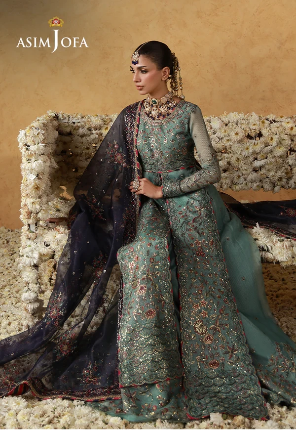 AJULN-05 Embroidered Javeria Net - SKU: AJULN-05-UNS