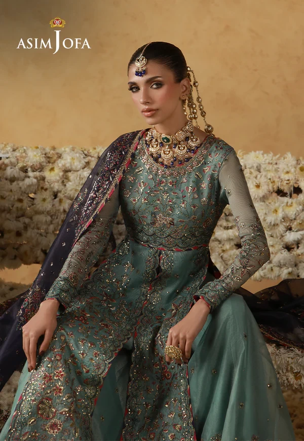AJULN-05 Embroidered Javeria Net - SKU: AJULN-05-UNS