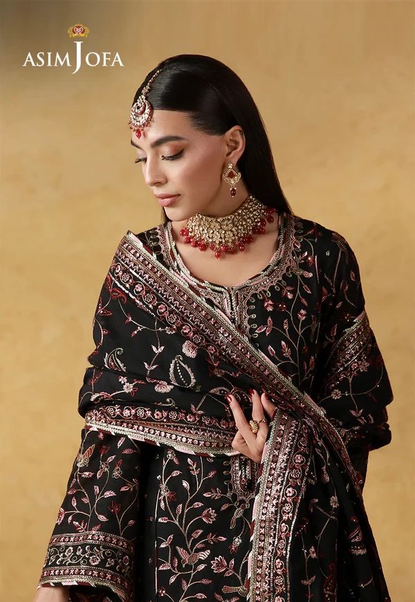 AJULN-09 Embroidered Cotton Net  - SKU: AJULN-09-UNS