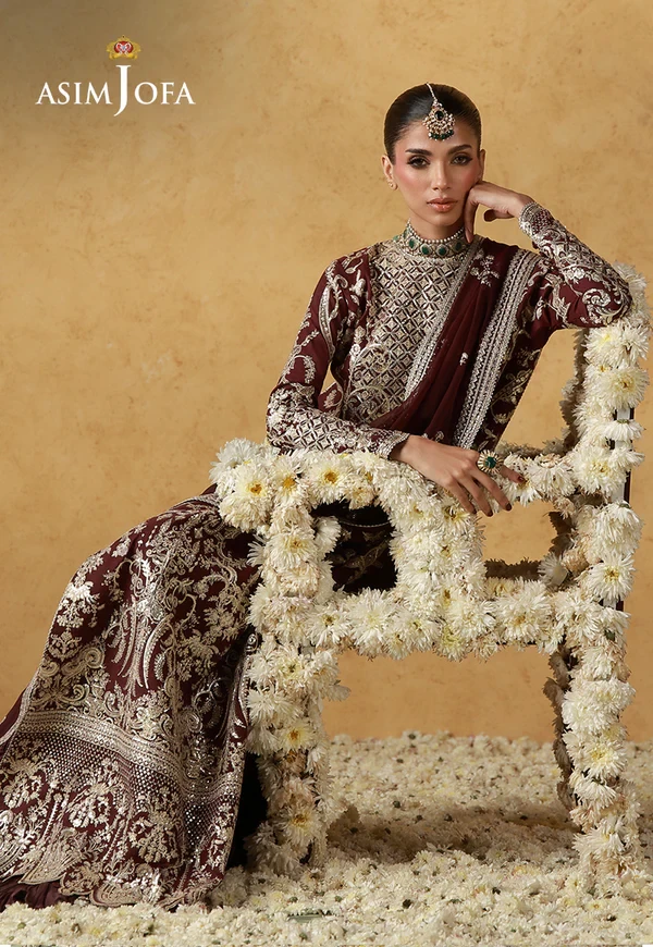 AJULN-17 Embroidered Raw Silk - SKU: AJULN-17-UNS