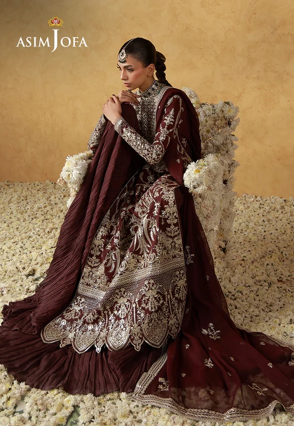 AJULN-17 Embroidered Raw Silk - SKU: AJULN-17-UNS