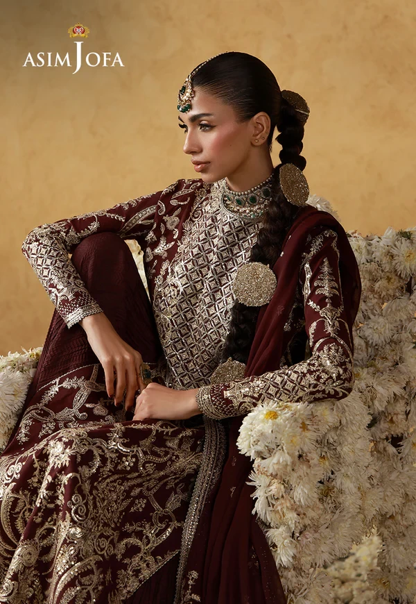 AJULN-17 Embroidered Raw Silk - SKU: AJULN-17-UNS