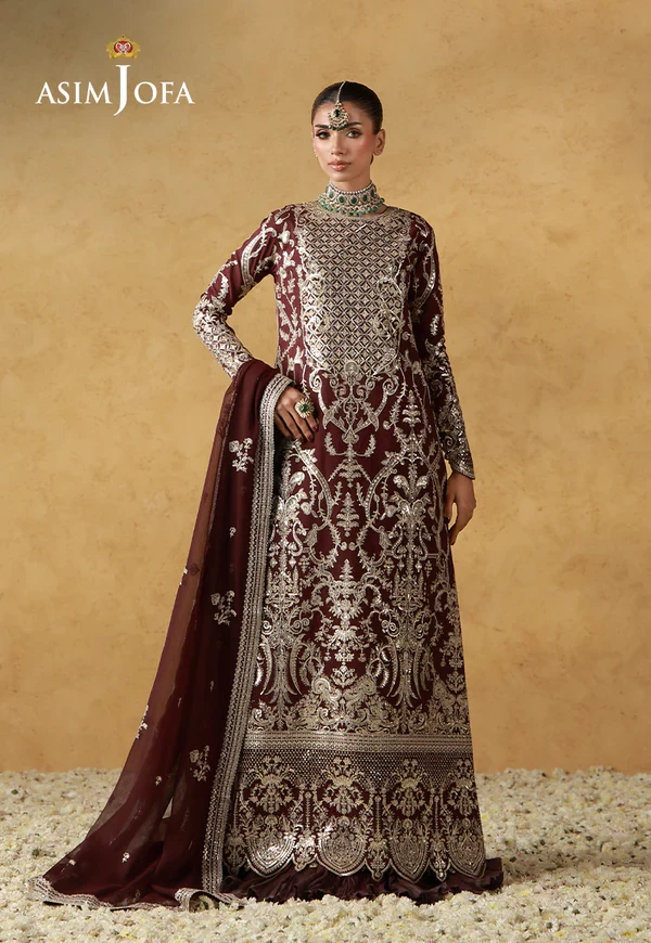 AJULN-17 Embroidered Raw Silk - SKU: AJULN-17-UNS
