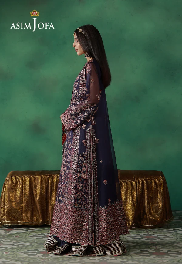 AJULN-13 Embroidered Javeria Net - SKU: AJULN-13-UNS