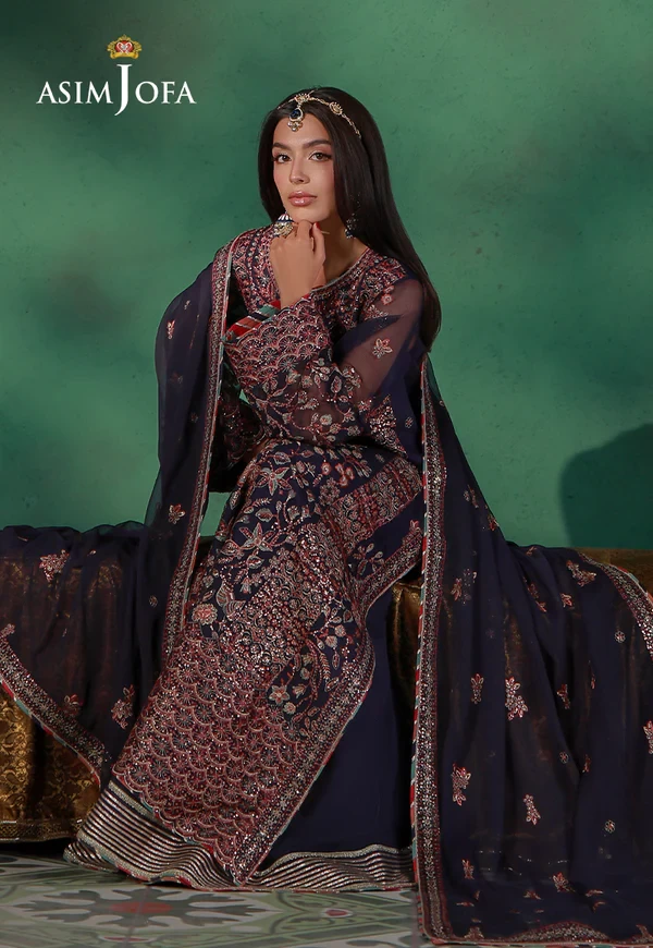 AJULN-13 Embroidered Javeria Net - SKU: AJULN-13-UNS