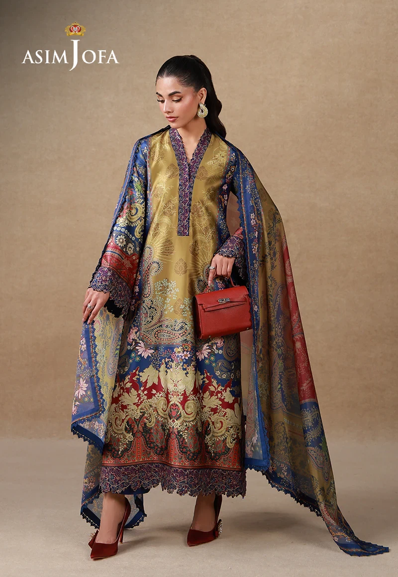 AJULSC-01 Embroidered Charmeuse Silk - AJULSC-01-UNS