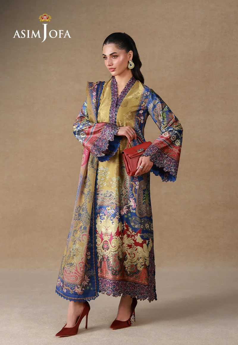 AJULSC-01 Embroidered Charmeuse Silk - AJULSC-01-UNS