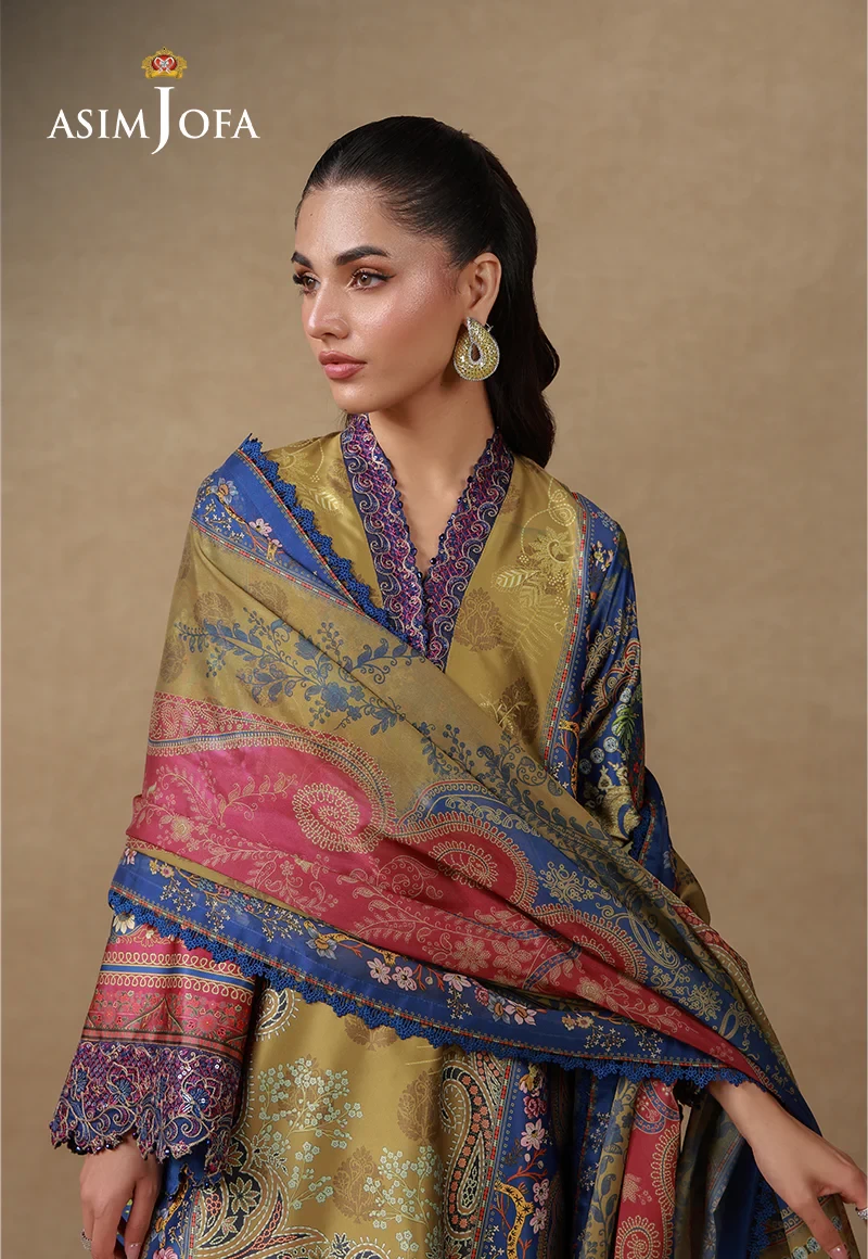 AJULSC-01 Embroidered Charmeuse Silk - AJULSC-01-UNS