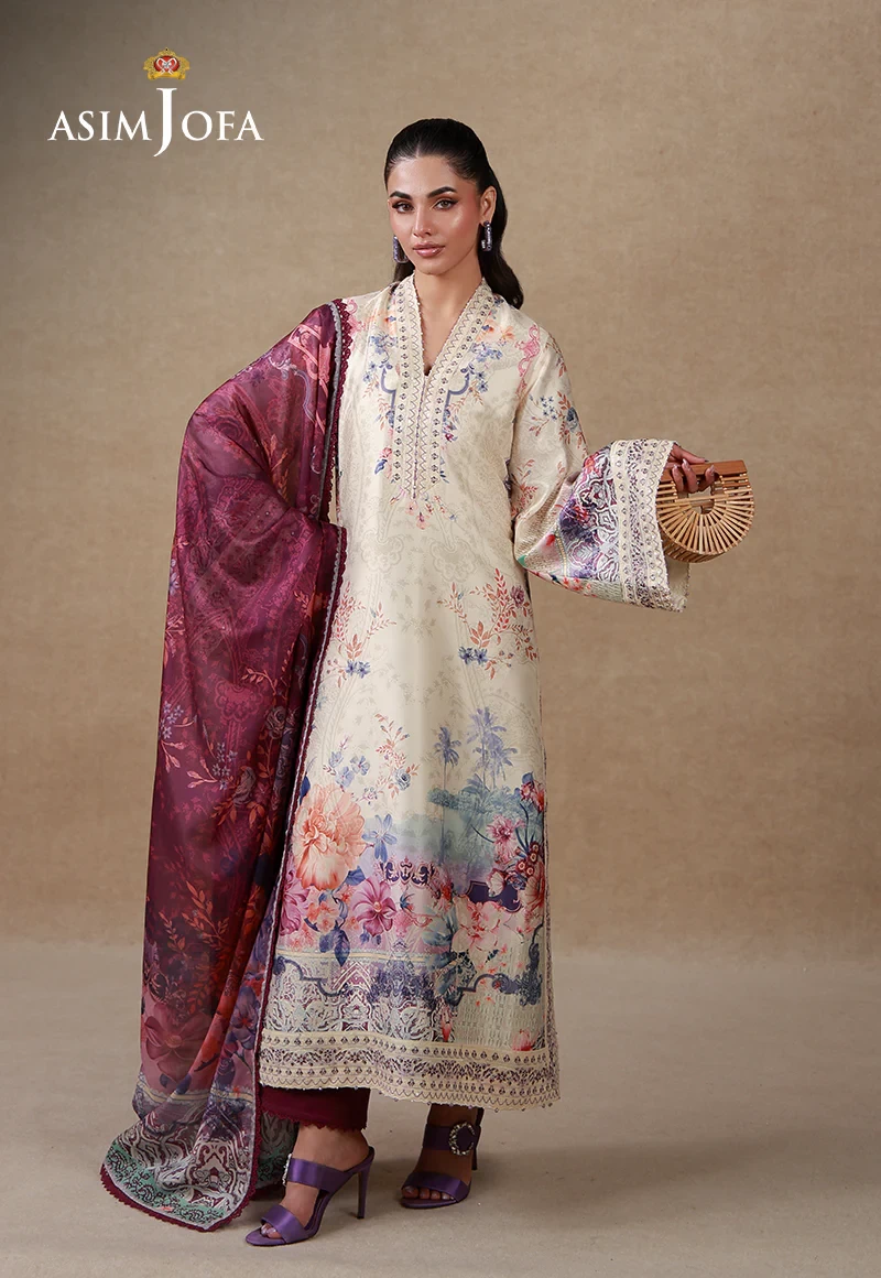 AJULSC-02 Embroidered Charmeuse Silk - AJULSC-02-UNS