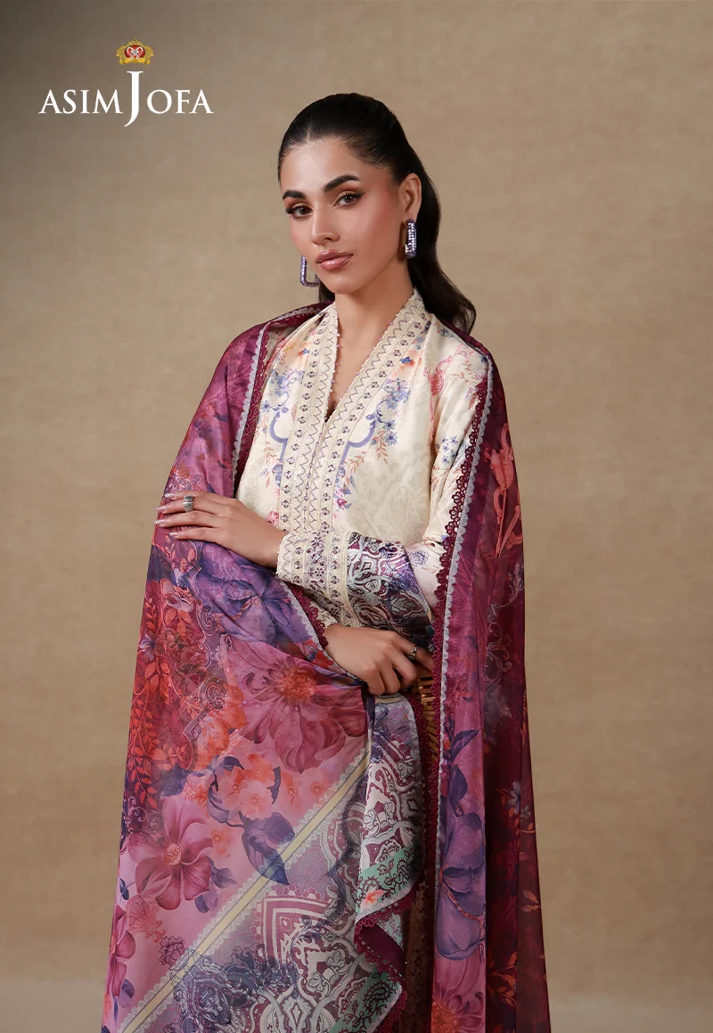 AJULSC-02 Embroidered Charmeuse Silk - AJULSC-02-UNS