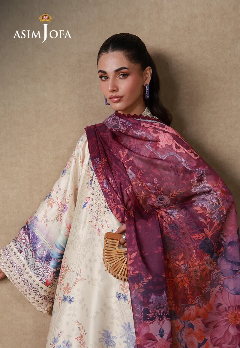 AJULSC-02 Embroidered Charmeuse Silk - AJULSC-02-UNS