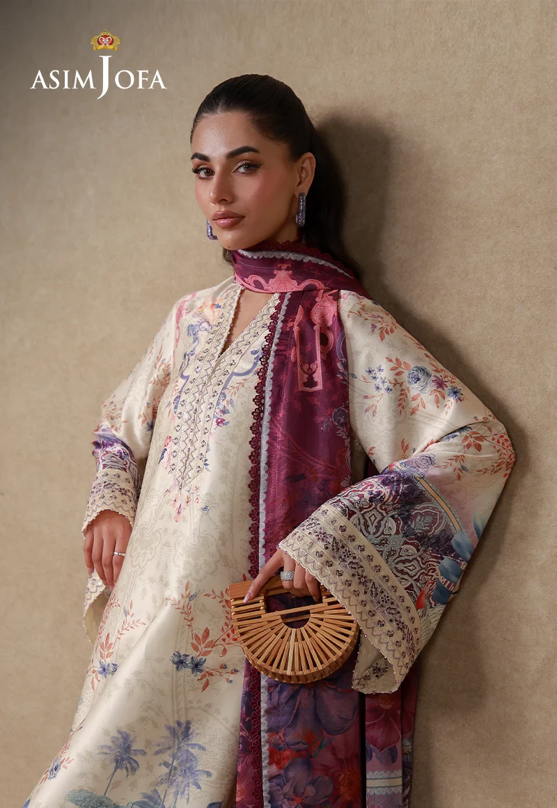 AJULSC-02 Embroidered Charmeuse Silk - AJULSC-02-UNS