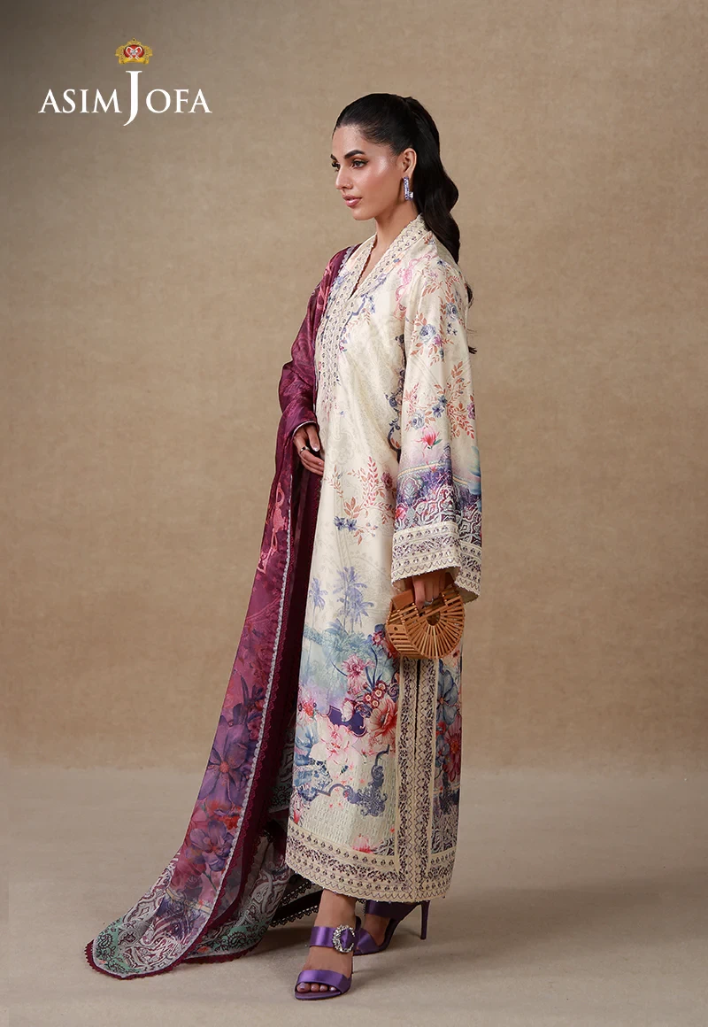 AJULSC-02 Embroidered Charmeuse Silk - AJULSC-02-UNS
