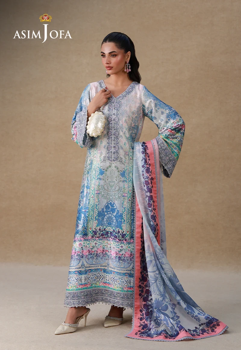 AJULSC-06 Embroidered Charmeuse Silk -  AJULSC-06-UNS