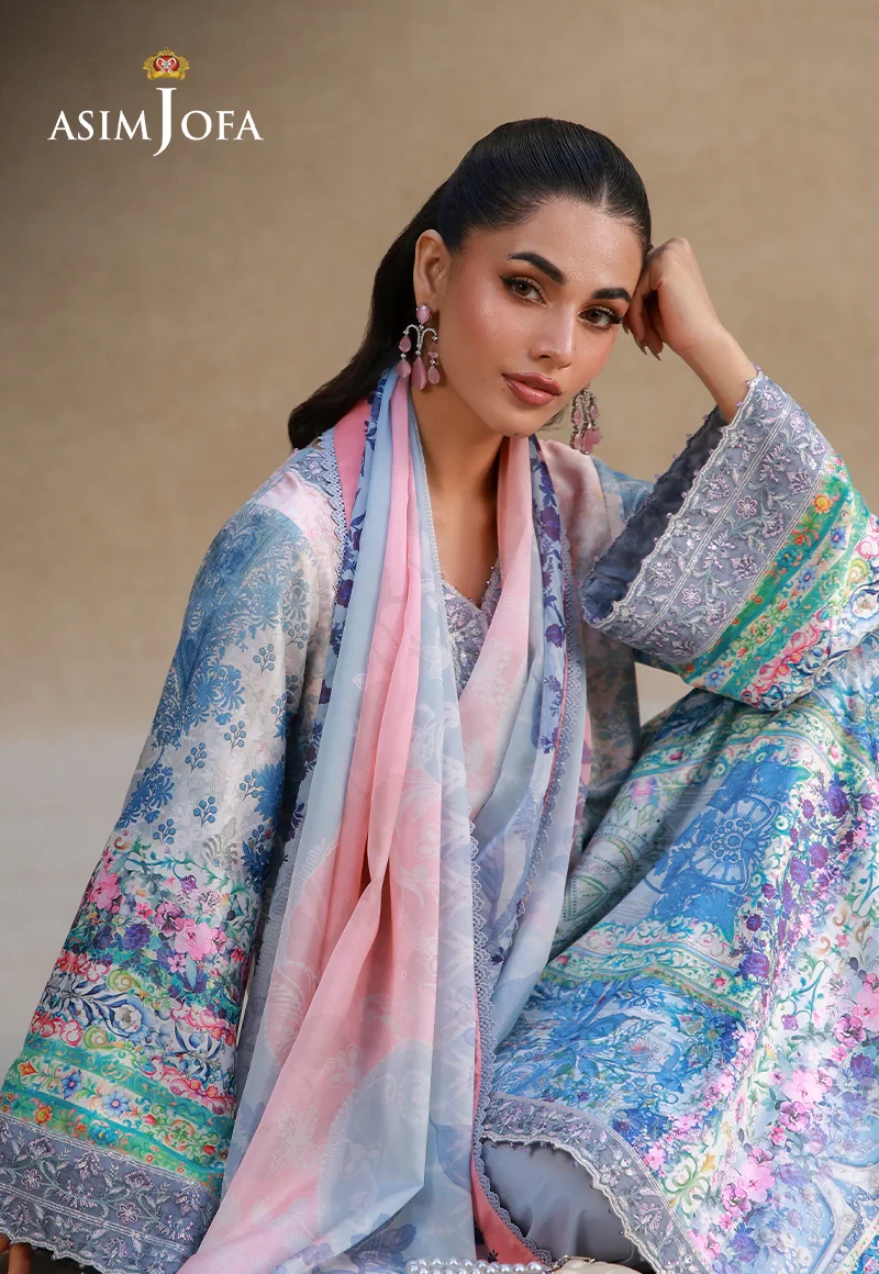 AJULSC-06 Embroidered Charmeuse Silk -  AJULSC-06-UNS