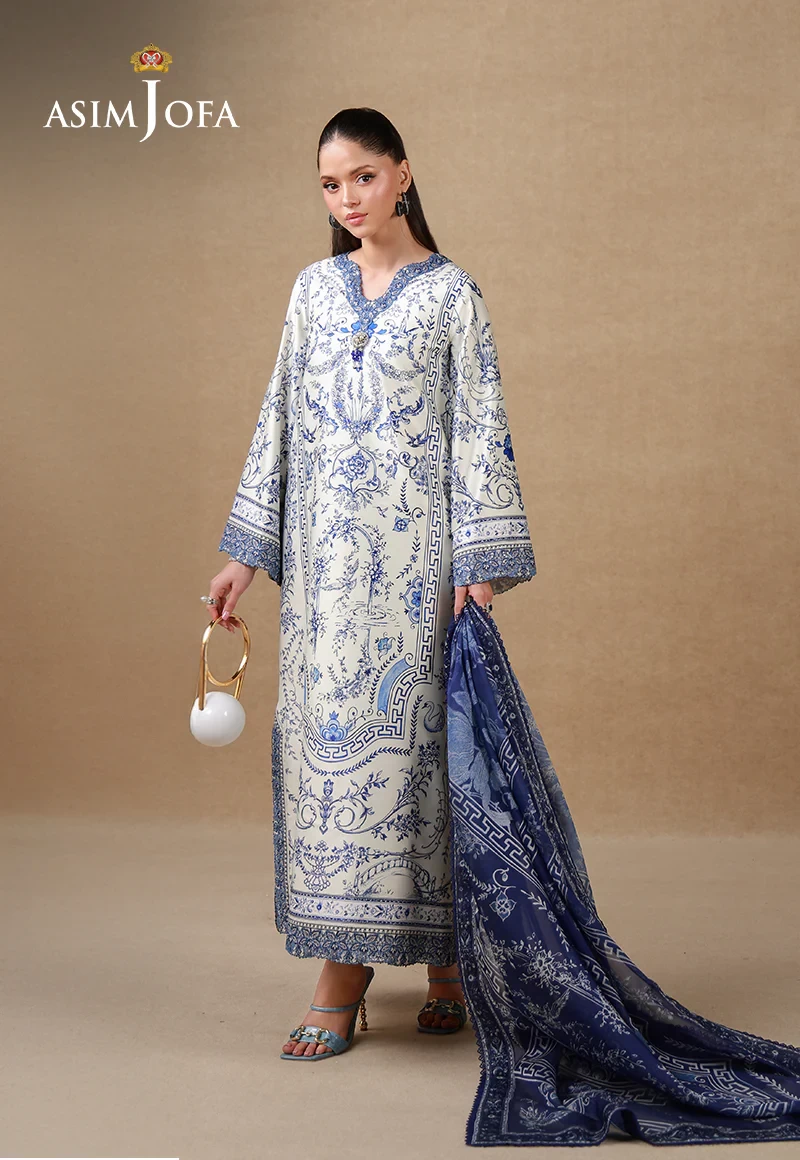 AJULSC-05 Embroidered Charmeuse Silk - AJULSC-05-UNS
