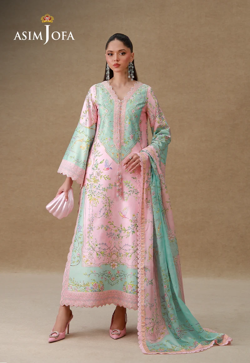 AJULSC-03 Embroidered Charmeuse Silk - AJULSC-03-UNS