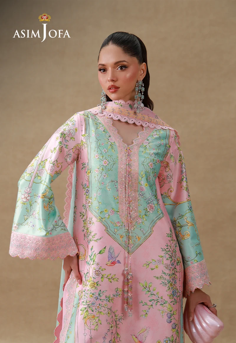 AJULSC-03 Embroidered Charmeuse Silk - AJULSC-03-UNS