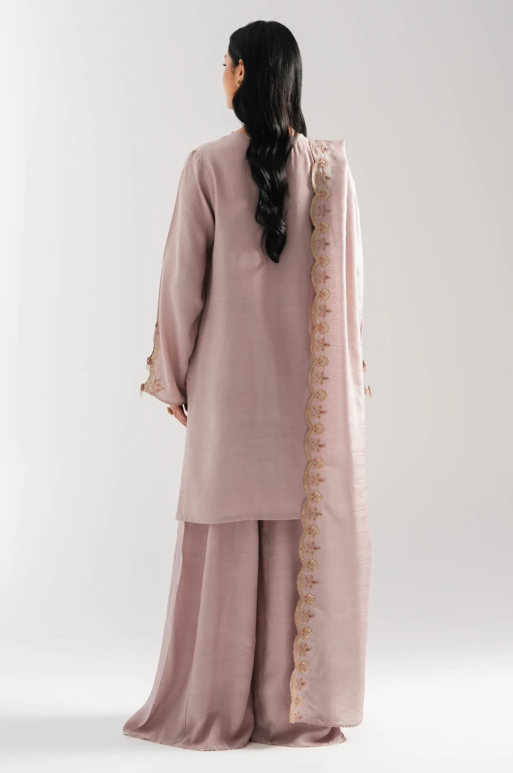 EMBROIDERED RAW SILK 3 PIECE SUIT - WUM35214