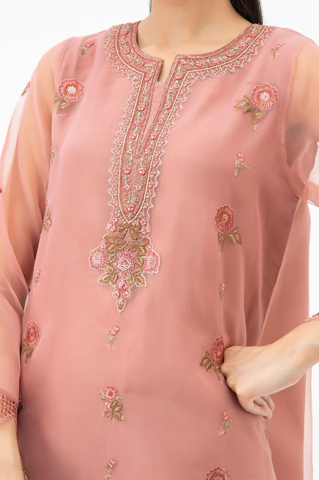 EMBROIDERED ORGANZA 3 PIECE SUIT - WUM35240