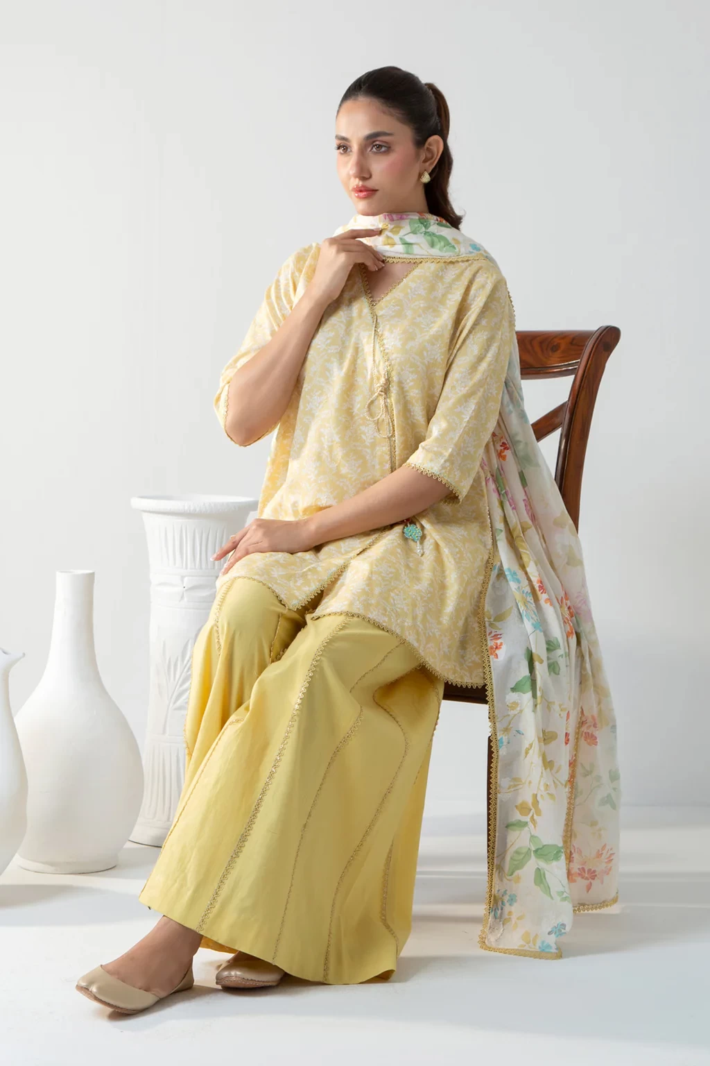 PRINTED JACQUARD 3 PIECE SUIT - WFM35687